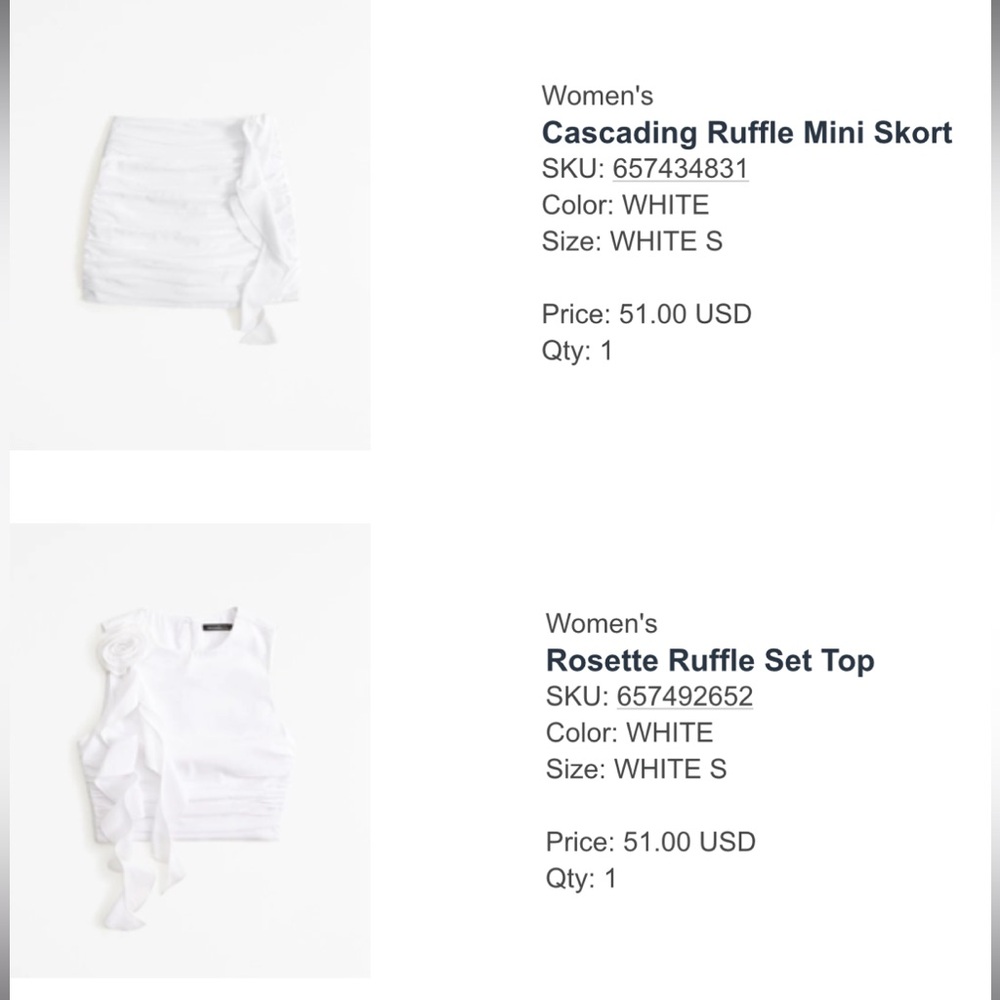 Abercrombie & Fitch White Two-Piece Ruffle Dress Set - Picture 2 of 6